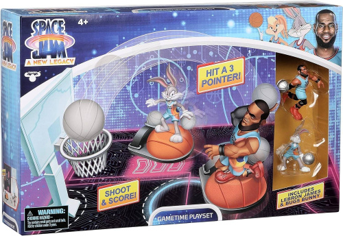 14576 Space Jam Moose Toys Игровой набор баскетбол Legacy Gametime с фигурками Леброна и Багза Банни