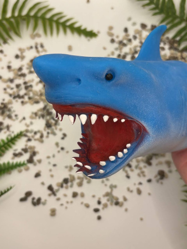 (серая) Игрушка на руку Акула / Игрушка перчатка (игрушка в ванную) Dino World фото 15