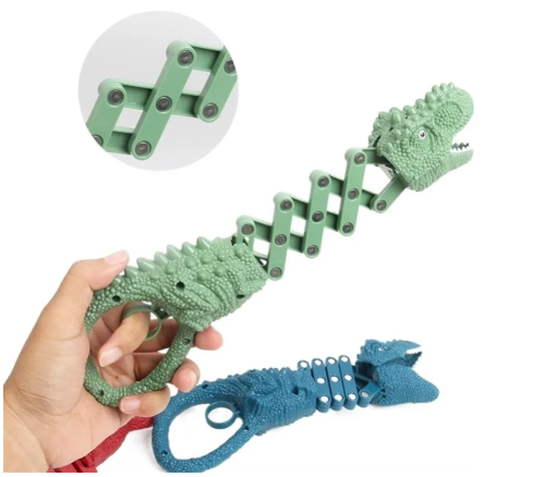 (красный) Игрушка Хваталка Динозавр (телескопическая пружинная маневрирующая клипса) фото 8