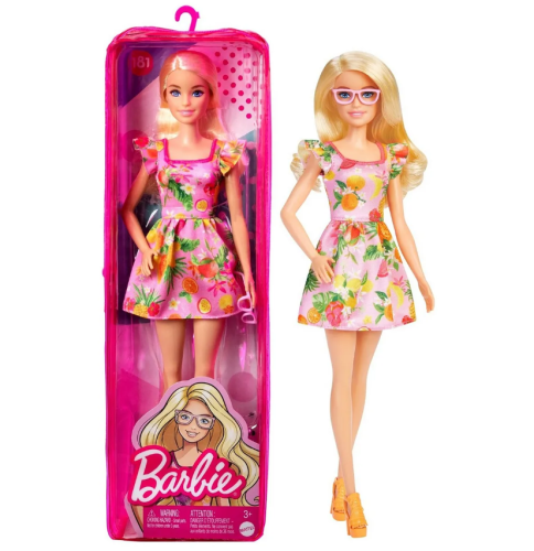 Кукла Barbie Игра с модой HBV15 блондинка в розово-фруктовом наряде фото 6