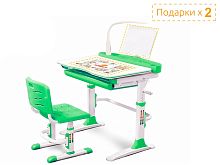 Комплект парта и стульчик Mealux EVO-19 (с лампой) (Цвет столешницы:Зеленый, Цвет ножек стола:Белый)