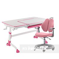 Парта-трансформер для школьника FunDesk Amare Pink +  Кресло для дома FunDesk Vetta II Pink