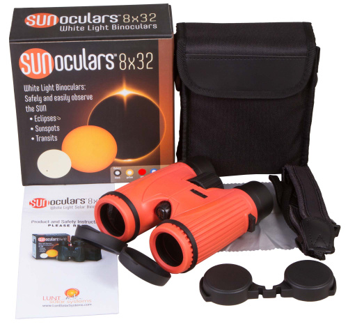 Бинокль солнечный LUNT SUNoculars 8x32, красный фото 2