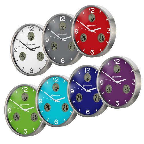 Часы настенные Bresser MyTime io NX Thermo/Hygro, 30 см, красные фото 2