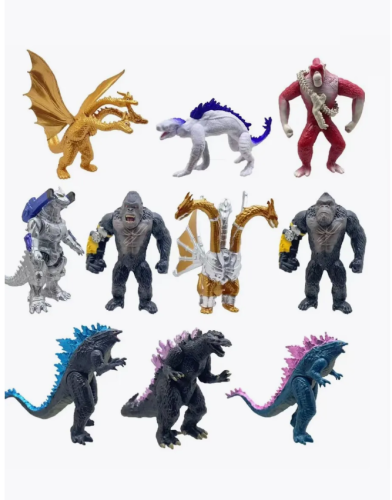 Набор фигурок bp 10 шт Годзилла против Кинг Конга (6-9см)