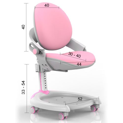 Кресло Mealux ZMAX-15 Plus (Y-710) PN Light, цвет метелла: белый, цвет обивки: светло-розовая однотонная фото 3