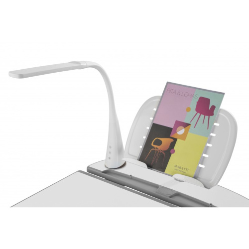 Растущий детский комплект: парта-трансформер с подставкой для книг, лампой и стул SET HOLTO-12 (серый) фото 10