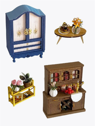 M2132 Румбокс Дом в английском стиле Конструктор 230 элементов, подсветка фото 4