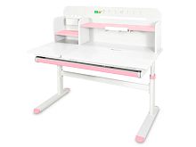 Детский стол Ergokids Bravo Max White/Pink (арт. TH-360 Max WG/PN) - столешница белая / накладки розовые