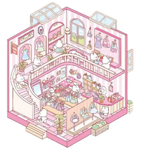 (№1) 3D Наклейки для творчества румбокс антистресс (4 комнаты + 1 сад в подарок) с пинцетом фото 5