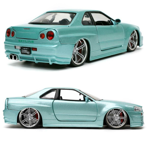 Машина Jada 1:24 Brian 2002 Nissan Skyline GT-R GTR R34 BNR34 (бирюзовый)