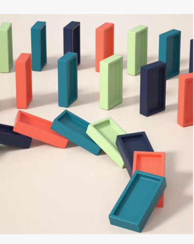 Электрический паровозик-домино 60 деталей (свет, звук) фото 4