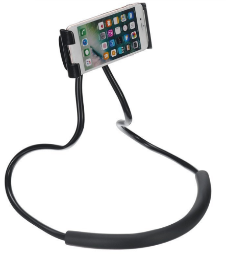 Гибкий держатель мобильного телефона на шею, чёрный фото 4