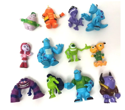 12 шт Набор фигурок Университет Монстров (корпорация монстров) Майк Вазовски Джеймс П.Салливан фото 7