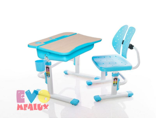 Комплект парта и стульчик Mealux EVO-03 (Цвет столешницы:Клен, Цвет ножек стола:Серый) фото 2