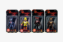 Игровой набор фигурок (4 шт) Кошмарные Чика, Бонни, Фредди, Фокси ФНАФ разборные, с подсветкой  (FNAF)