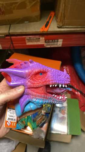 (розовый дракон) Игрушка перчатка на руку Дракон фото 3