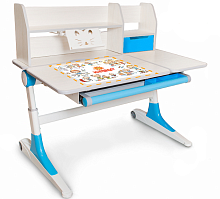 Детский стол Mealux Ontario (Цвет столешницы:Белый дуб, Цвет ножек стола:Голубой)