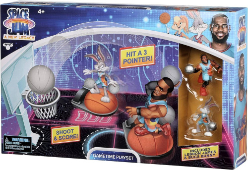 14576 Space Jam Moose Toys Игровой набор баскетбол Legacy Gametime с фигурками Леброна и Багза Банни фото 4