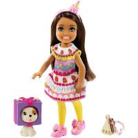 GHV69-3 Кукла Barbie Челси в тематическом костюме торт с питомцем