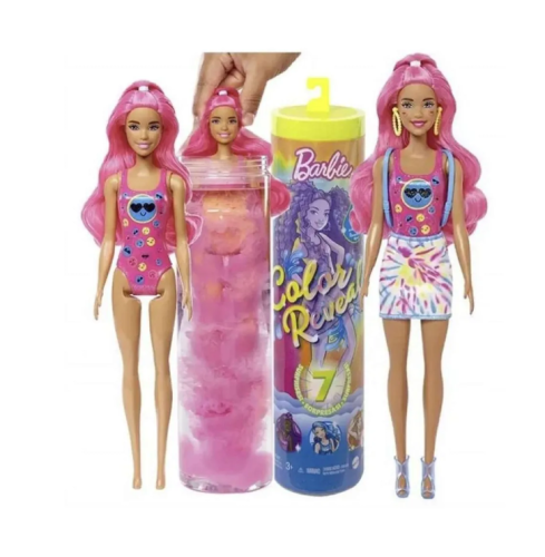 Кукла Barbie Color Reveal неоновая серия Tie-Dye меняющая цвет HCC67 (HDN72) фото 5