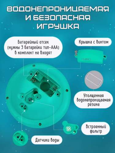 9935619 Светящаяся игрушка для ванны фонтанчик Астронавт фото 5