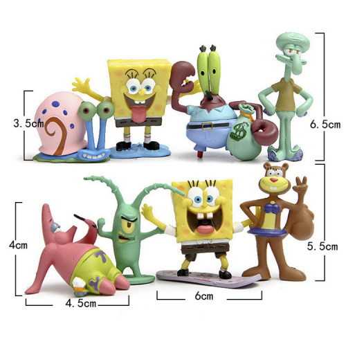 Набор фигурок из 8 шт SpongeBob Губка Боб (4-7см) фото 2