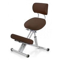 Smartstool KM01B Металлический коленный стул со спинкой (с газлифтом) с чехлом Коричневый