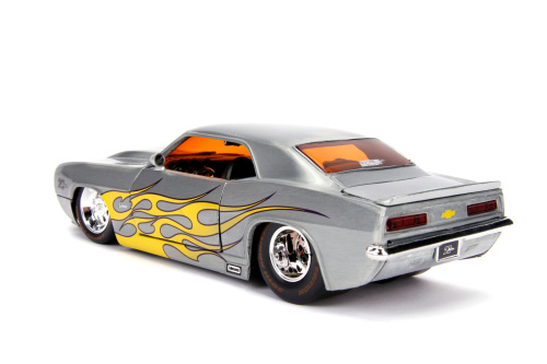 Машина Jada Bigtime Muscle 1969 Chevy Camaro (желтое пламя) фото 3