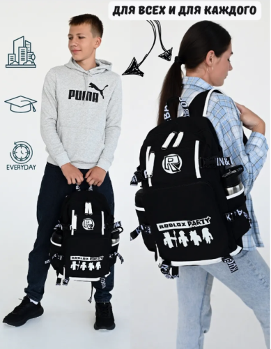 Рюкзак школьный для детей и подростков светящийся Roblox (роблокс) фото 2