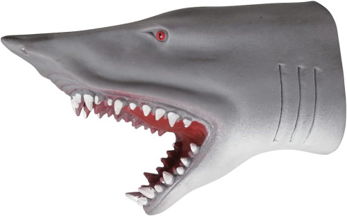 (серая) Игрушка на руку Акула / Игрушка перчатка (игрушка в ванную) 