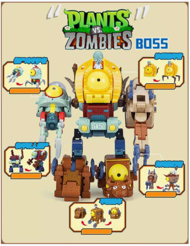 606053 Робот трансформер 5 в 1 Зомби против растений Plants vs Zombie фото 6