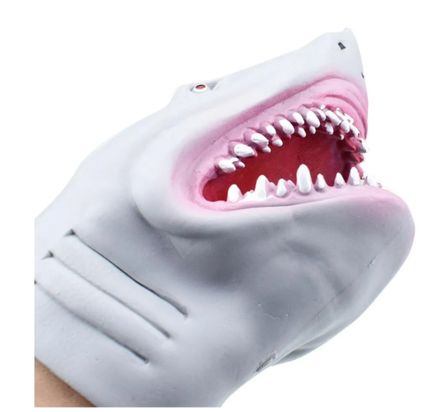 (белая) Игрушка на руку Акула / Игрушка перчатка (игрушка в ванную)  фото 5