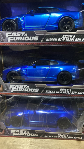 Машина Jada Fast and Furious 1:24 Nissan Ben Sopra Gt-R R35 (синий) фото 2