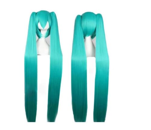 Парик Хацунэ Мику (Мику Хатсуне) Аниме Вокалоид Hatsune Miku 110 см фото 4