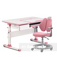 Парта-трансформер для школьника Toru Pink Cubby+ Подростковое кресло для дома FunDesk Vetta II Pink