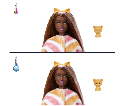 HHG18-3 Кукла Barbie Cutie Reveal Милашка-проявляшка Котёнок 29 см фото 4