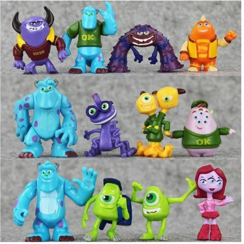 12 шт Набор фигурок Университет Монстров (корпорация монстров) Майк Вазовски Джеймс П.Салливан фото 6