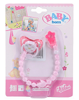 Соска для куклы Zapf Creation Baby born с цепочкой розовая 824-474