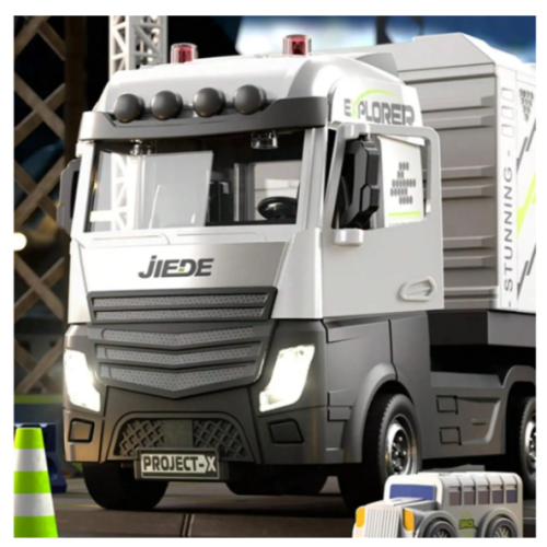JD605D Большой автовоз с машинками (трек) со светом и звуком фото 11