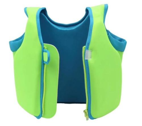 (Зеленый  - размер M) Детский плавательный жилет для купания плавания и бассейна ( 104-116) фото 2