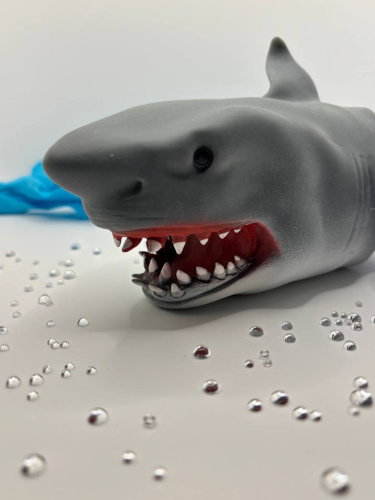 (голубая) Игрушка на руку Акула / Игрушка перчатка (игрушка в ванную) Dino World фото 11