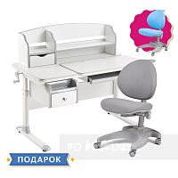 Детская парта-трансформер для школьника FunDesk Sognare Grey+ Детское кресло FunDesk Cielo Grey