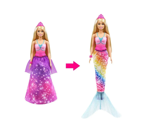 Кукла Barbie Барби с трансформацией 2 в 1 Принцесса - Русалка GTF91 фото 3