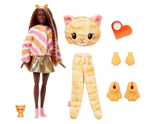 HHG18-3 Кукла Barbie Cutie Reveal Милашка-проявляшка Котёнок 29 см фото 2