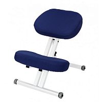 Smartstool  Металлический коленный стул KM01 White с чехлом индиго