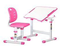 Комплект ErgoKids(стол+стул) Evo-07 Ergo Pink (арт. Evo-07 Ergo PN) - столешница белая / цвет пластика розовый