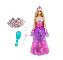 Кукла Barbie Барби с трансформацией 2 в 1 Принцесса - Русалка GTF91
