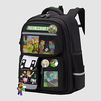 Рюкзак школьный городской (майнкрафт) с аксессуарами (анатомическая спинка)