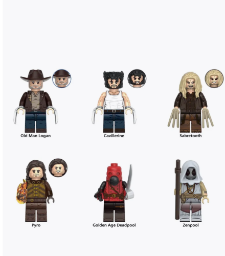 G0177 Минифигурки Люди Икс Росомаха, Дэдпул 6шт (4.5см)